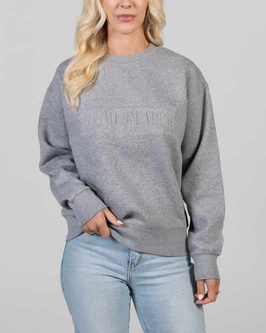 'Crime Reader' Classic Embroidered Crew